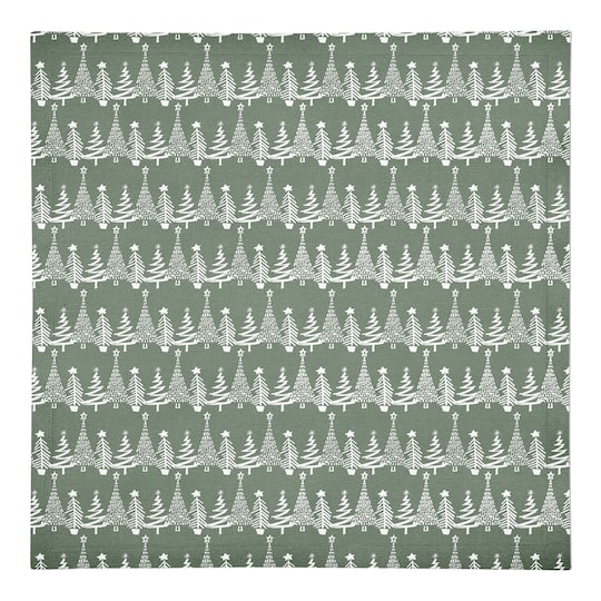 Sage Christmas Tree Pattern Cotton Twill Napkin